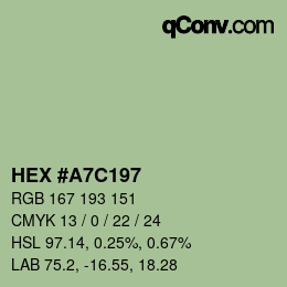 颜色代码: HEX #A7C197 | qconv.com