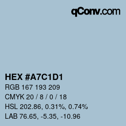 Código de color: HEX #A7C1D1 | qconv.com