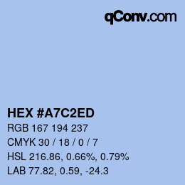 Código de color: HEX #A7C2ED | qconv.com
