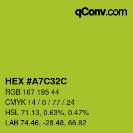 Color code: HEX #A7C32C | qconv.com