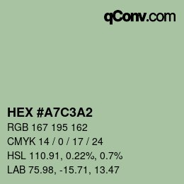 カラーコード: HEX #A7C3A2 | qconv.com