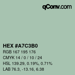 Farbcode: HEX #A7C3B0 | qconv.com
