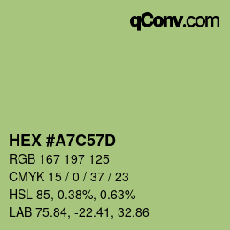 Color code: HEX #A7C57D | qconv.com