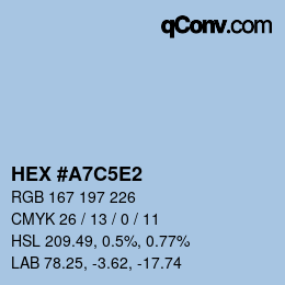 カラーコード: HEX #A7C5E2 | qconv.com