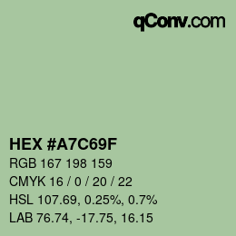 Color code: HEX #A7C69F | qconv.com