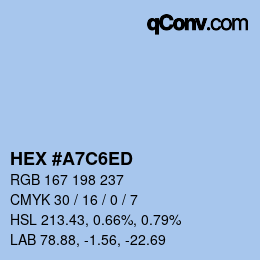 カラーコード: HEX #A7C6ED | qconv.com