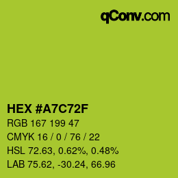 颜色代码: HEX #A7C72F | qconv.com