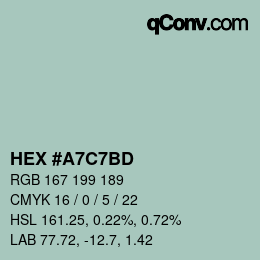 カラーコード: HEX #A7C7BD | qconv.com