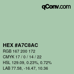 Color code: HEX #A7C8AC | qconv.com