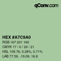 カラーコード: HEX #A7C9A0 | qconv.com