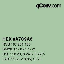 カラーコード: HEX #A7C9A6 | qconv.com