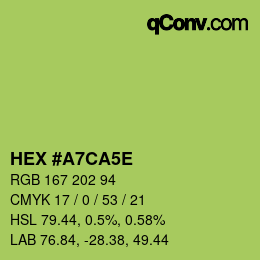 Color code: HEX #A7CA5E | qconv.com