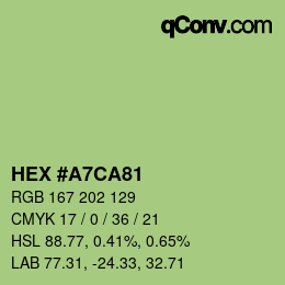 Color code: HEX #A7CA81 | qconv.com