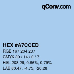 カラーコード: HEX #A7CCED | qconv.com