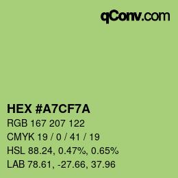 颜色代码: HEX #A7CF7A | qconv.com
