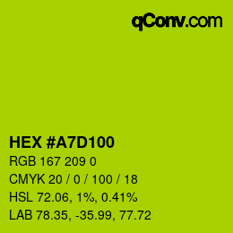 Color code: HEX #A7D100 | qconv.com