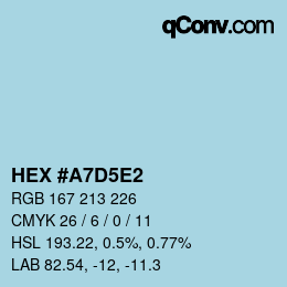 颜色代码: HEX #A7D5E2 | qconv.com