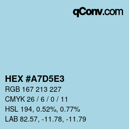 Color code: HEX #A7D5E3 | qconv.com