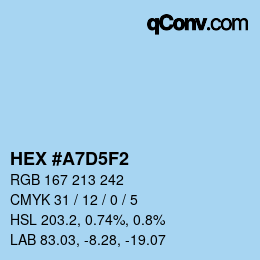 颜色代码: HEX #A7D5F2 | qconv.com