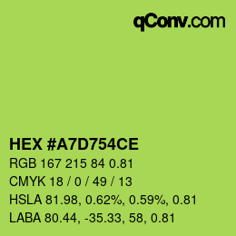 Farbcode: HEX #A7D754CE | qconv.com