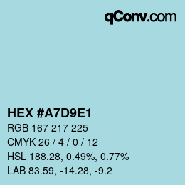 カラーコード: HEX #A7D9E1 | qconv.com