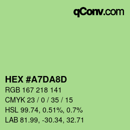 カラーコード: HEX #A7DA8D | qconv.com