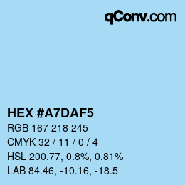 カラーコード: HEX #A7DAF5 | qconv.com