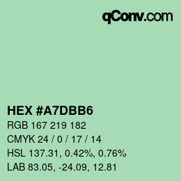 Color code: HEX #A7DBB6 | qconv.com