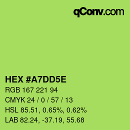 Color code: HEX #A7DD5E | qconv.com