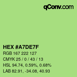 Color code: HEX #A7DE7F | qconv.com
