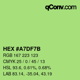 カラーコード: HEX #A7DF7B | qconv.com