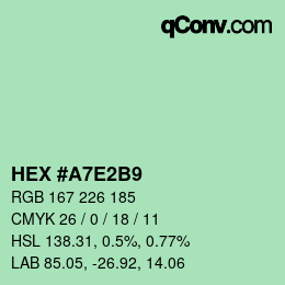 カラーコード: HEX #A7E2B9 | qconv.com