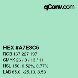Color code: HEX #A7E3C5 | qconv.com