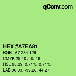 Color code: HEX #A7EA81 | qconv.com