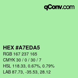 Color code: HEX #A7EDA5 | qconv.com