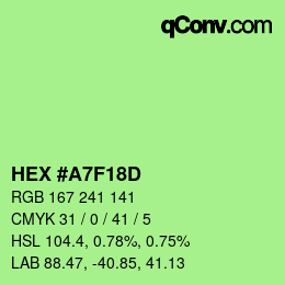 Color code: HEX #A7F18D | qconv.com