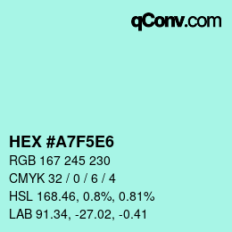 カラーコード: HEX #A7F5E6 | qconv.com