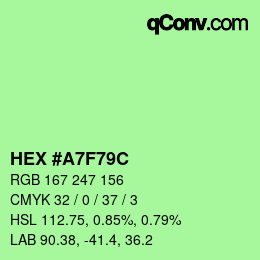 Color code: HEX #A7F79C | qconv.com