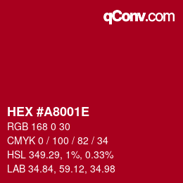 Color code: HEX #A8001E | qconv.com