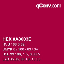 Color code: HEX #A8003E | qconv.com