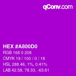 Color code: HEX #A800D0 | qconv.com