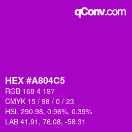 颜色代码: HEX #A804C5 | qconv.com