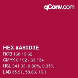カラーコード: HEX #A80D3E | qconv.com