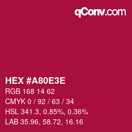 Color code: HEX #A80E3E | qconv.com