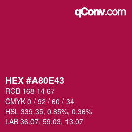 Color code: HEX #A80E43 | qconv.com