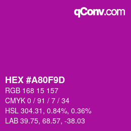 Farbcode: HEX #A80F9D | qconv.com