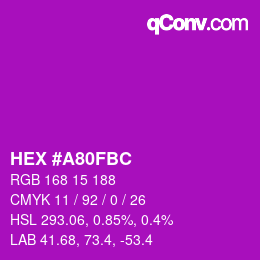 カラーコード: HEX #A80FBC | qconv.com