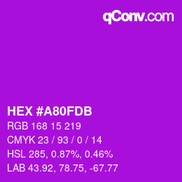 カラーコード: HEX #A80FDB | qconv.com