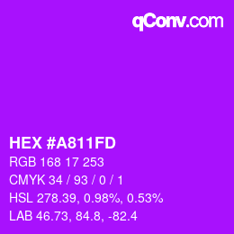 Color code: HEX #A811FD | qconv.com