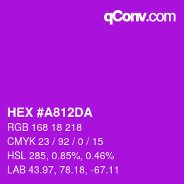 Color code: HEX #A812DA | qconv.com